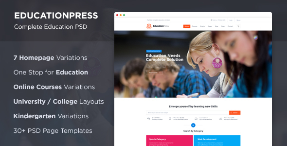 EducationPress - Complete Education PSD