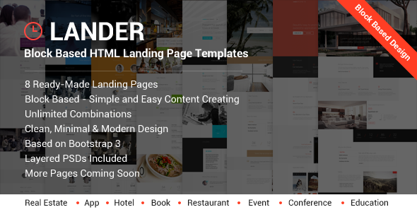 Lander - Landing Page HTML Templates