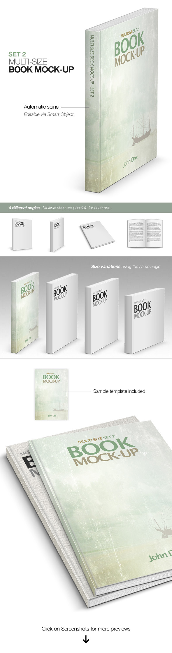 Multi-size Book Mockup - Set 2