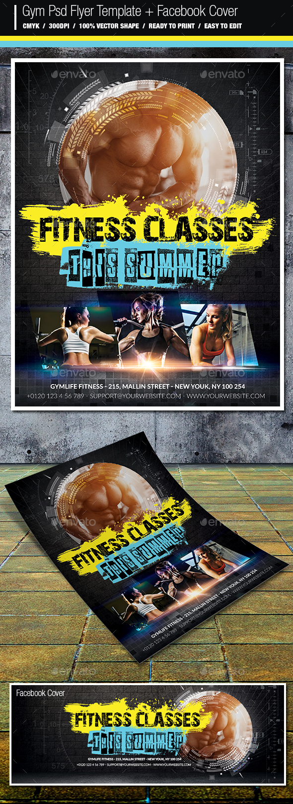 Gym Flyer And Facebook Cover