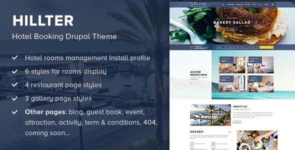 Hillter - Hotel Booking Drupal Theme