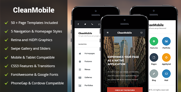 CleanMobile | Mobile & Tablet Responsive Template