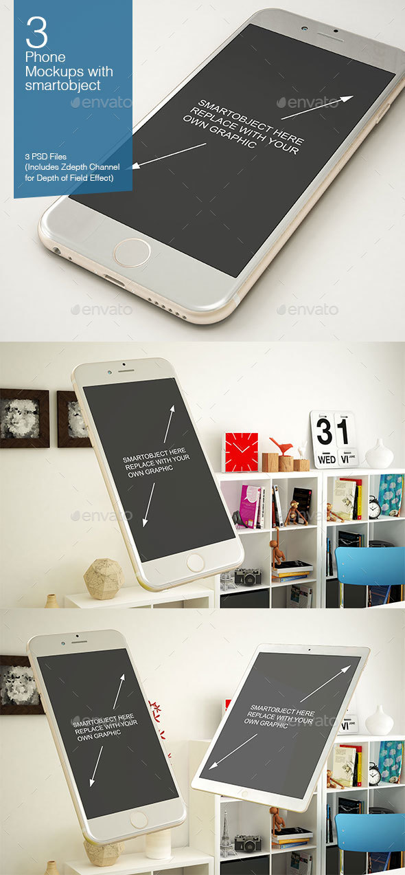 Phone Mockup 3 Poses