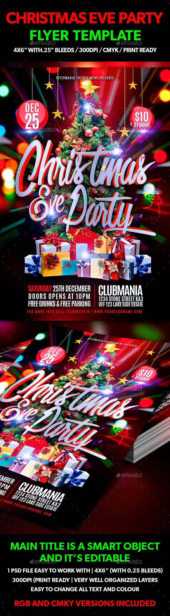 Christmas Eve Party Flyer Template