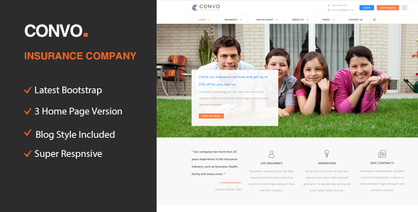 Convo - HTML5 template for Business And Insurance Agency