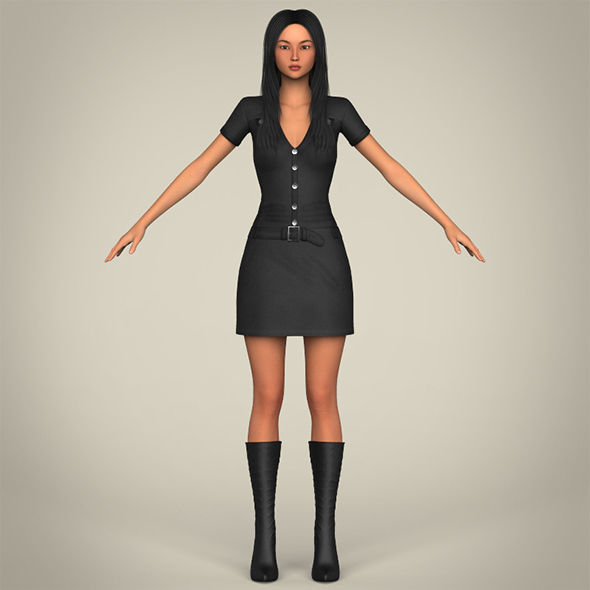 Realistic Japanese Beautiful Girl - 3DOcean Item for Sale