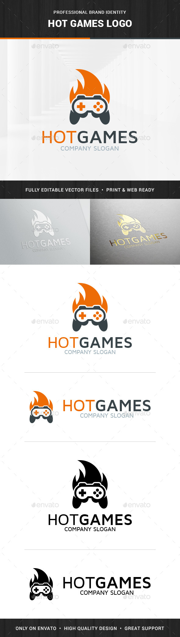 Hot Games Logo Template