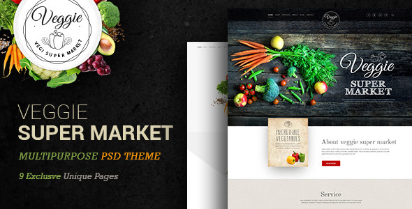 Veggie Super Market | Multipurpose PSD Template