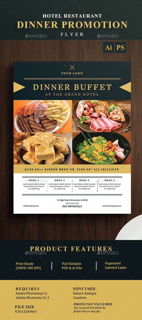 Hotel Restaurant Dinner Promotion Flyer