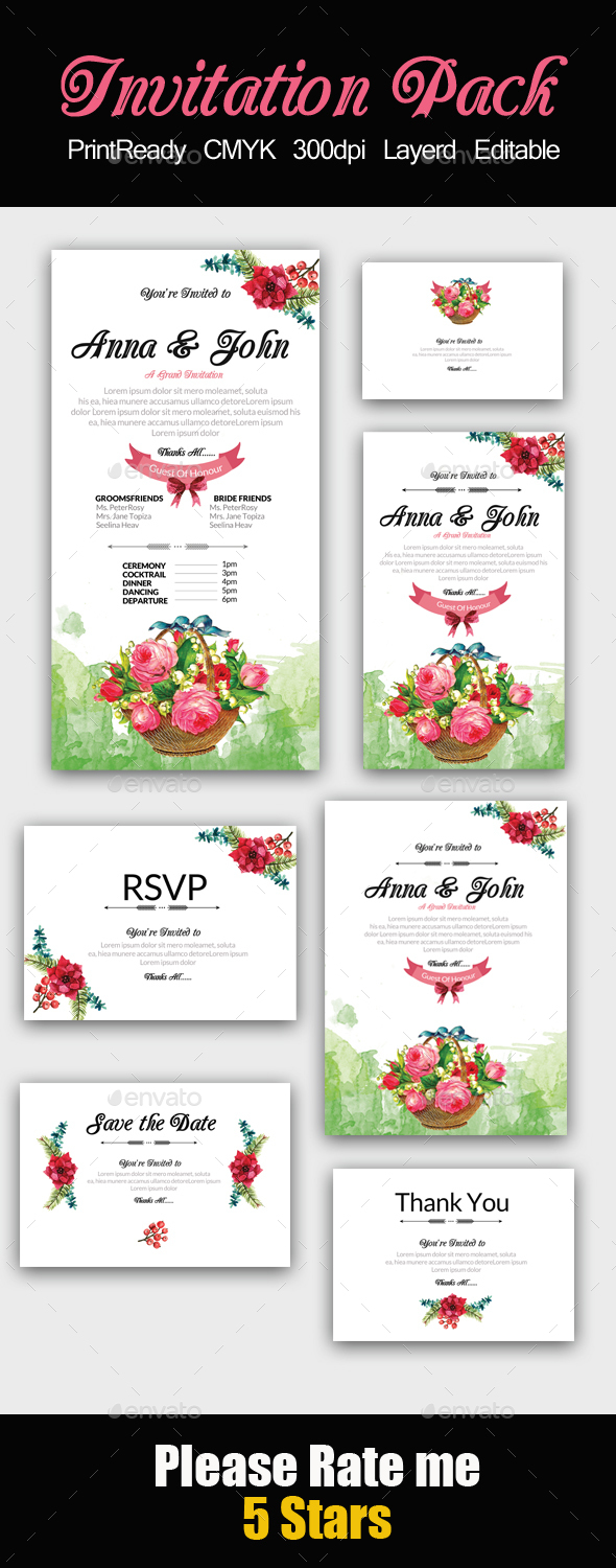 Floral Invitation Pack