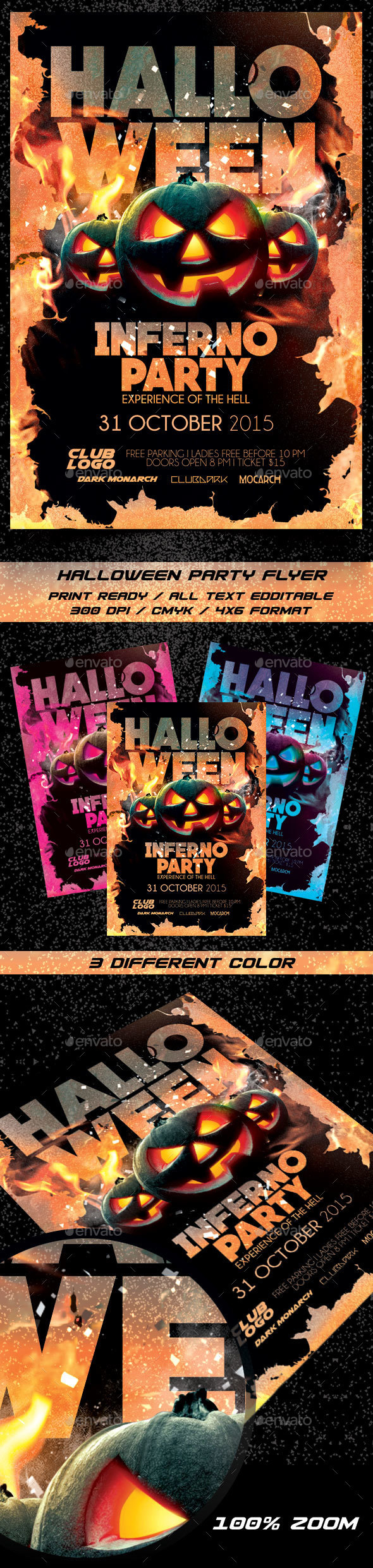 Halloween Inferno Party Flyer Template