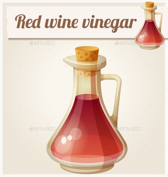 Red Wine Vinegar. Detailed Vector Icon