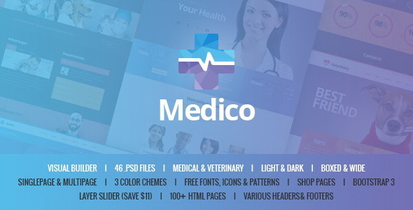 Medico - Medical&Veterinary HTML Template with Builder