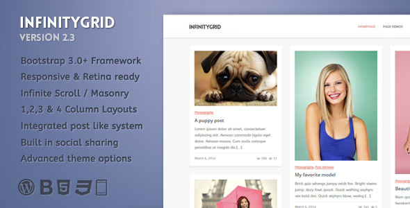 InfinityGrid - An infinite scrolling - personal blogging theme