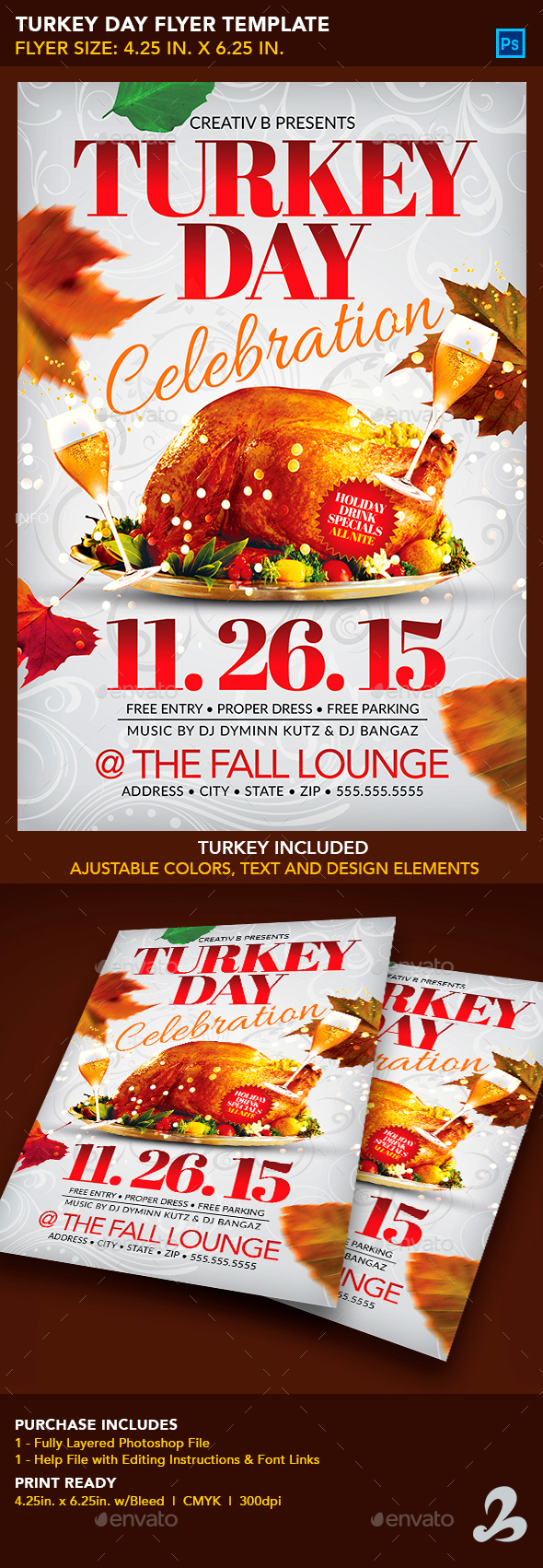 Turkey Day Flyer Template