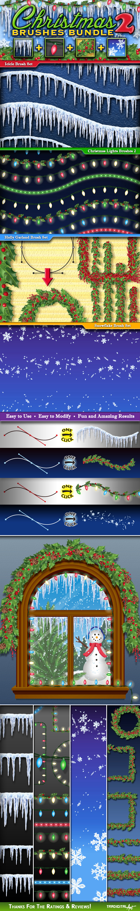 Christmas Brushes Bundle 2 for Adobe Illustrator