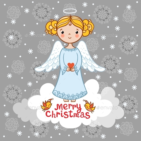 Christmas Card With An Angel.