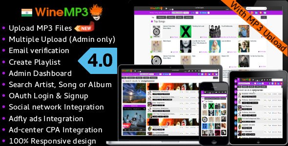 WineMP3 Music Search Engine With MP3 Uploading