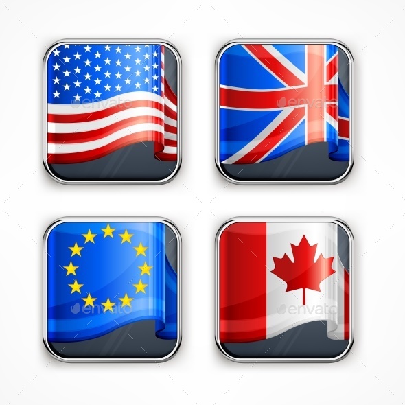 Flag Square Icons