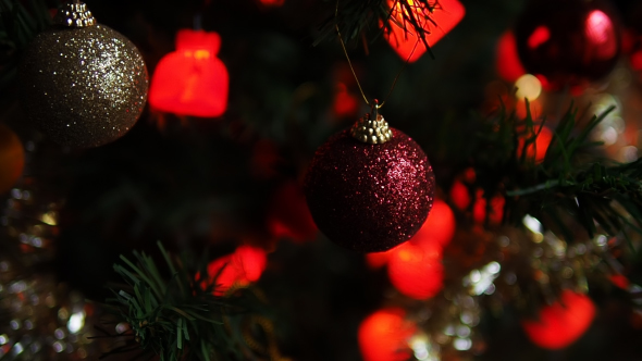 Christmas Ball On Christmas Tree