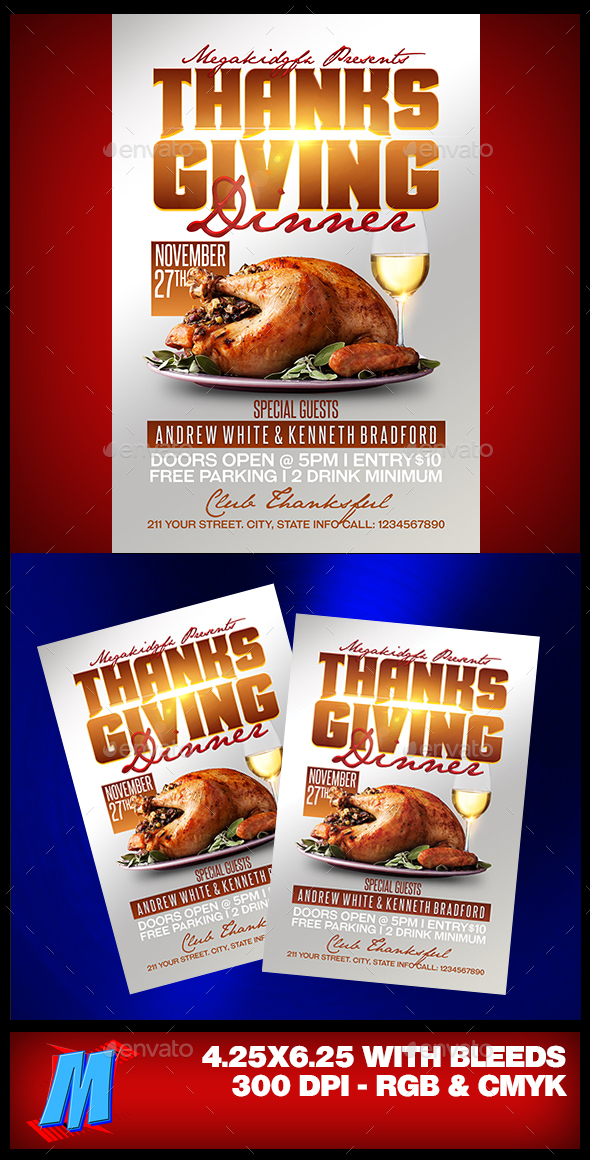Thanksgiving Dinner Flyer Template