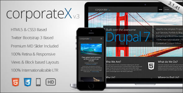 Corporate X - Bootstrap 3 Business Drupal Theme