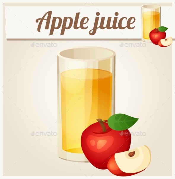 Apple Juice. Detailed Vector Icon