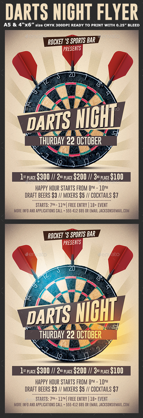 Darts Night Flyer Template