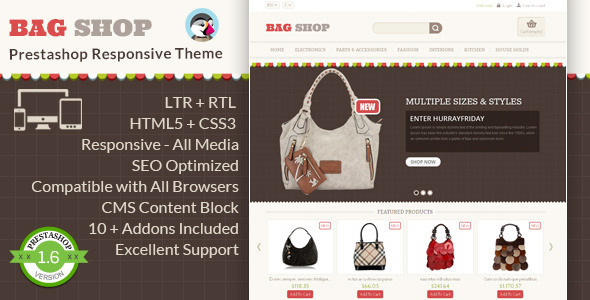 Bag Shop - Prestashop Responsive Theme