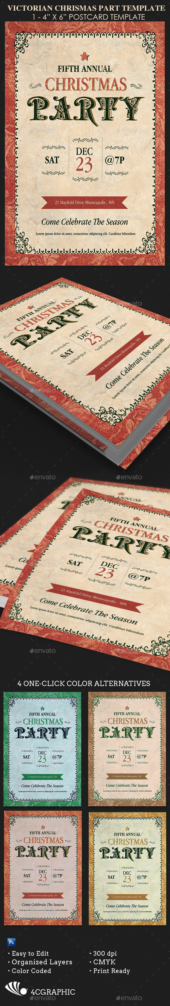 Victorian Christmas Party  Flyer