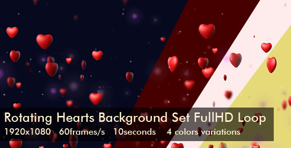 Rotating Hearts Background Set Full HD Loop Rotating Hearts Background Set Full HD Loop