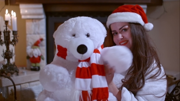 Beautiful Girl In Anticipation Of Christmas