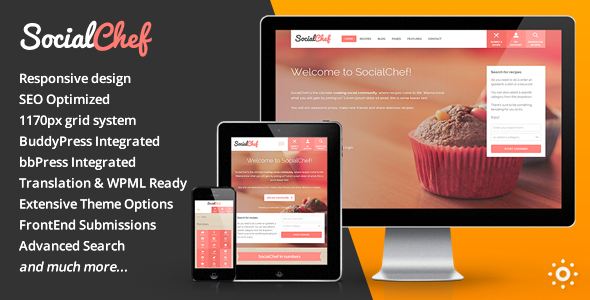 SocialChef - Social Recipe WordPress Theme