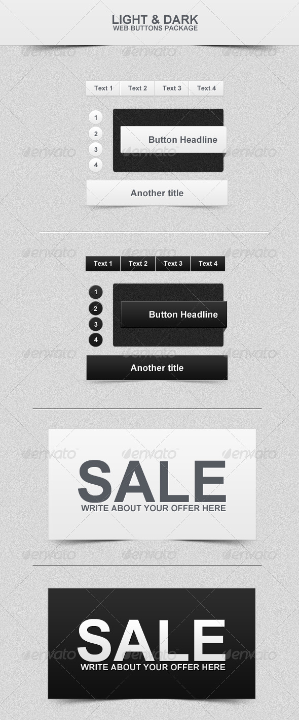 Dark & Light Web Buttons Dark & Light Web Buttons