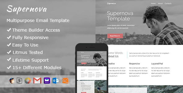 Supernova - Responsive Email + StampReady Builder