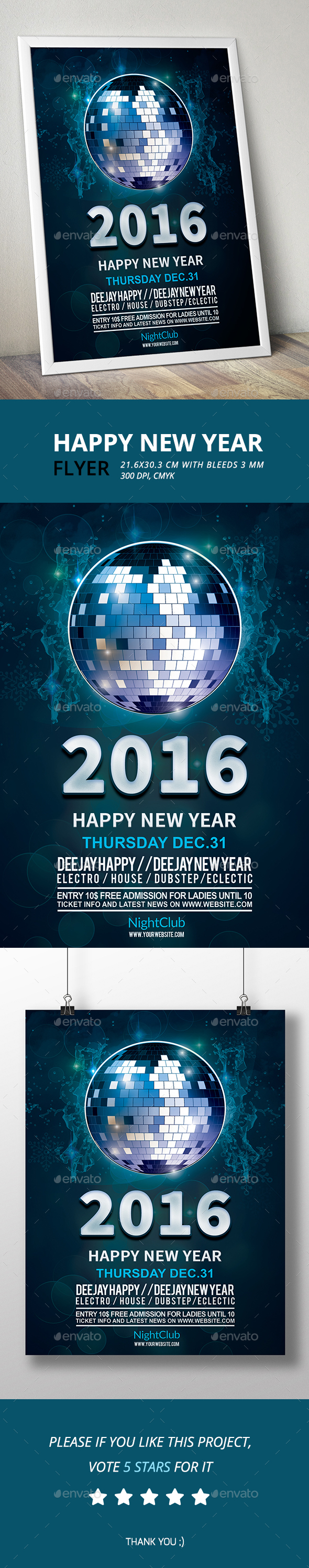 Happy New Year Flyer 2016