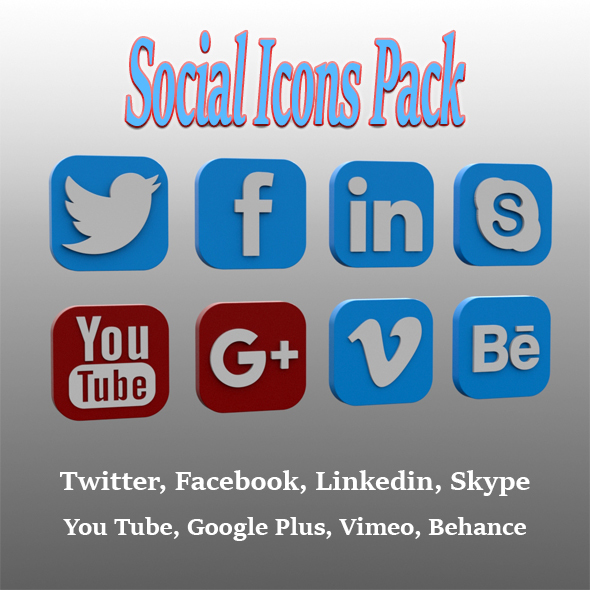 3DOcean Social Icons Pack 13743366 3DOcean Social Icons Pack 13743366