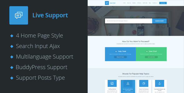 Live Support - Helpdesk Responsive Wordpress Theme