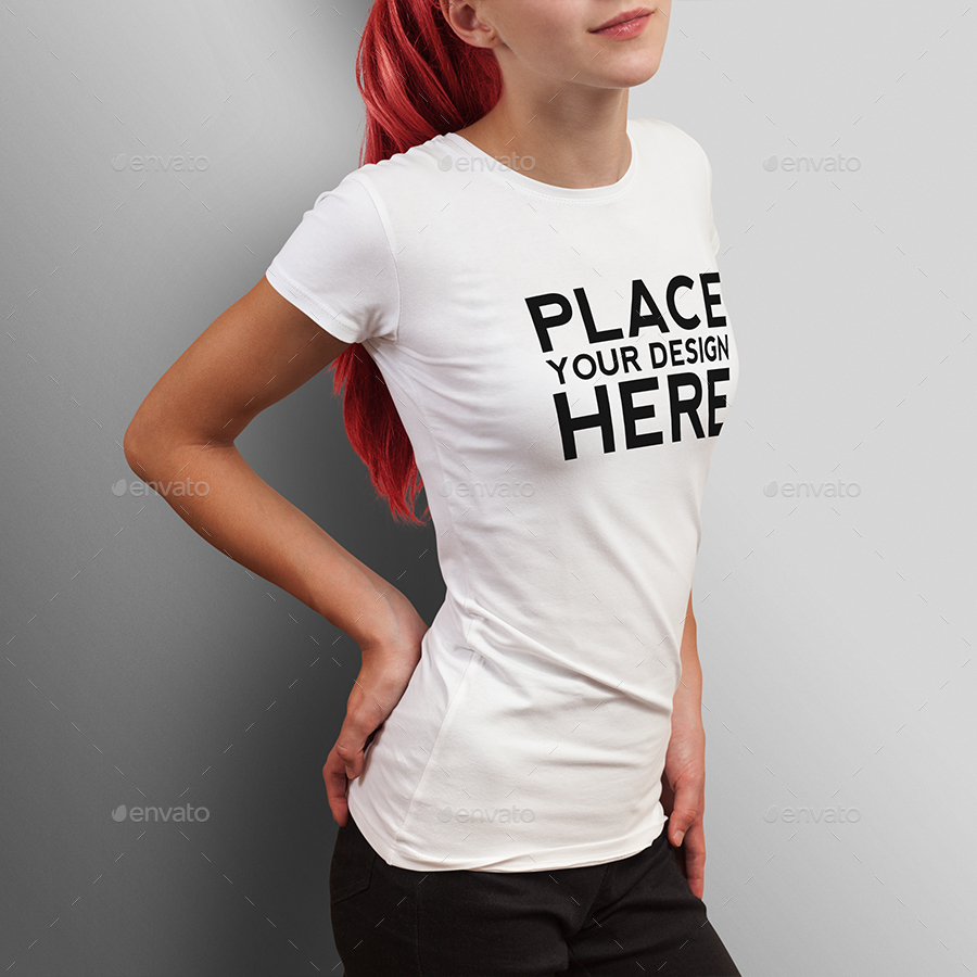 envato t-shirt mockup Girl  GraphicRiver vasaki Mock by Teenage up shirt T