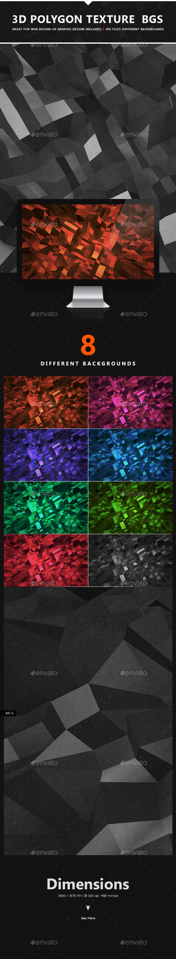 3D Polygon Texture Backgrounds