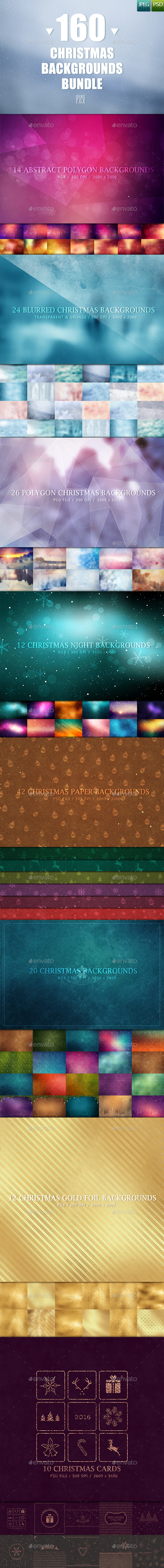 160 Christmas Backgrounds Bundle