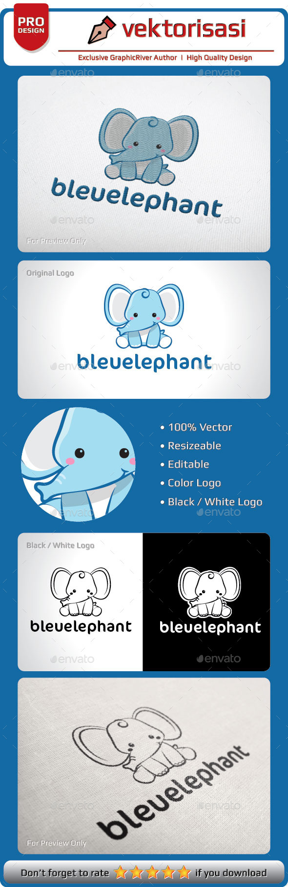 bleuelephant logo template