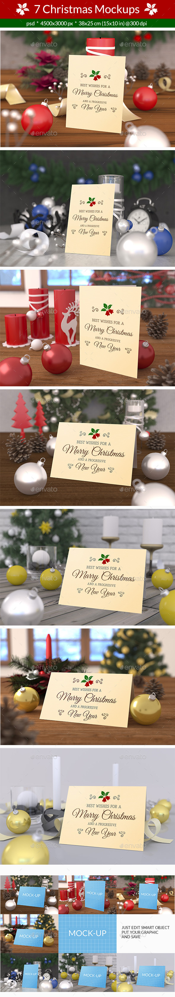 7 Christmas Card Mockups