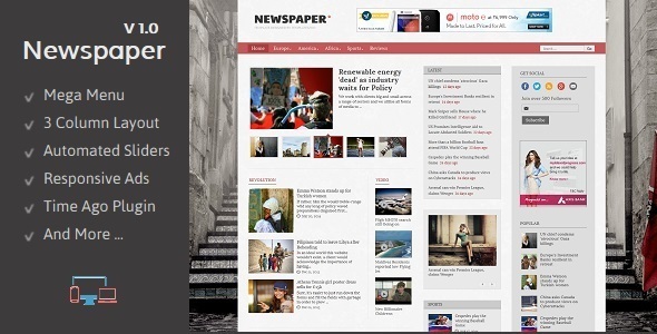 Newspaper - Responsive Blogger Template