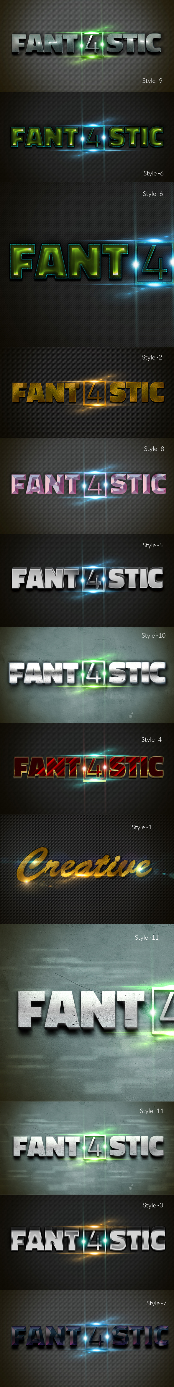 3D Photoshop Layer Style Text Effects