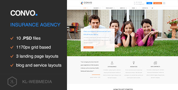 Convo - Insurance Agency PSD Template