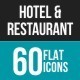 Hotel & Restaurant Flat Multicolor Icons