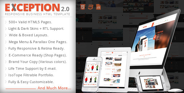 EXCEPTION - Responsive Business HTML Template