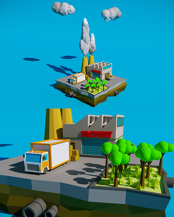 Low Poly Factory - 3DOcean Item for Sale