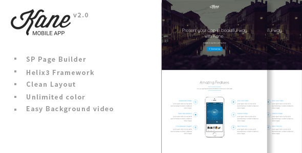 Kane Parallax App Landing Page